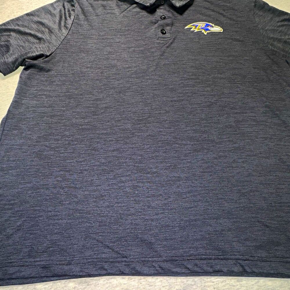 Majestic NFL Baltimore Ravens Football Gray Polyester Polo Shirt Men’s XL